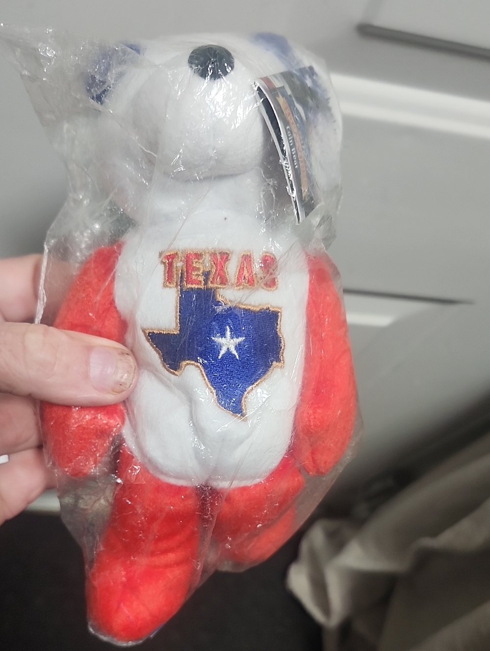 Texas Coin Bear Plush - Red & White with Blue Texas Patch